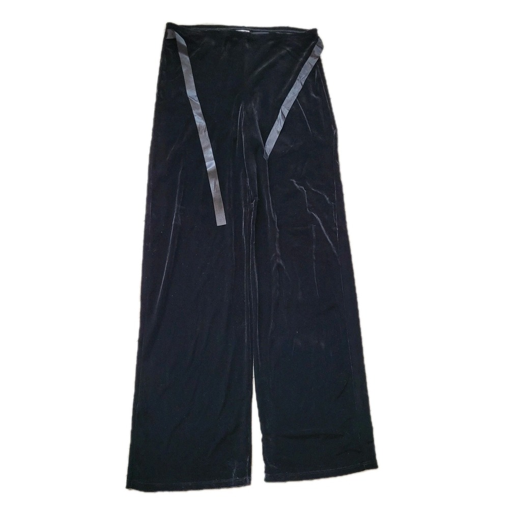 Perfectly Dressed Black Velour Wide Leg Pants Y2K Juniors XL Fits Women XS/Small